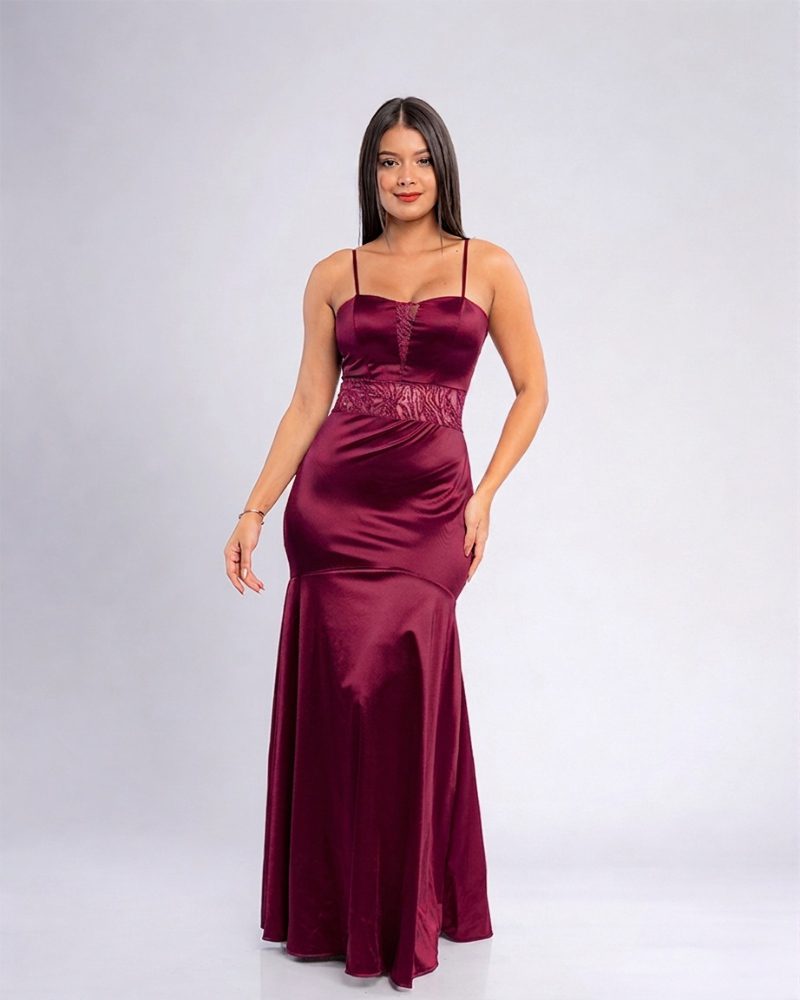 Vestido Astrid – Colección Antonella – Guinda