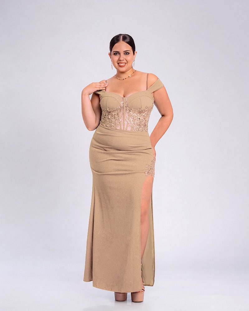 Vestido Aura – Colección Antonella – Beige