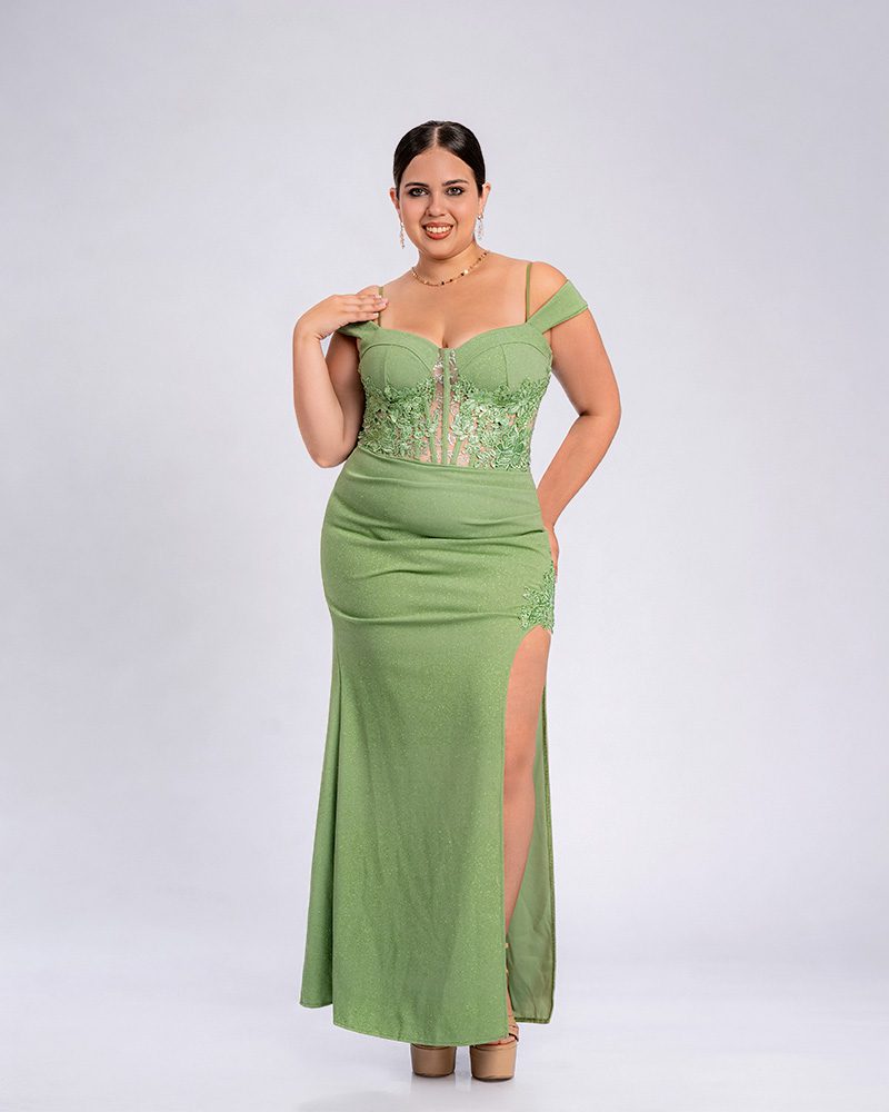 Vestido Aura – Colección Antonella – Olivo
