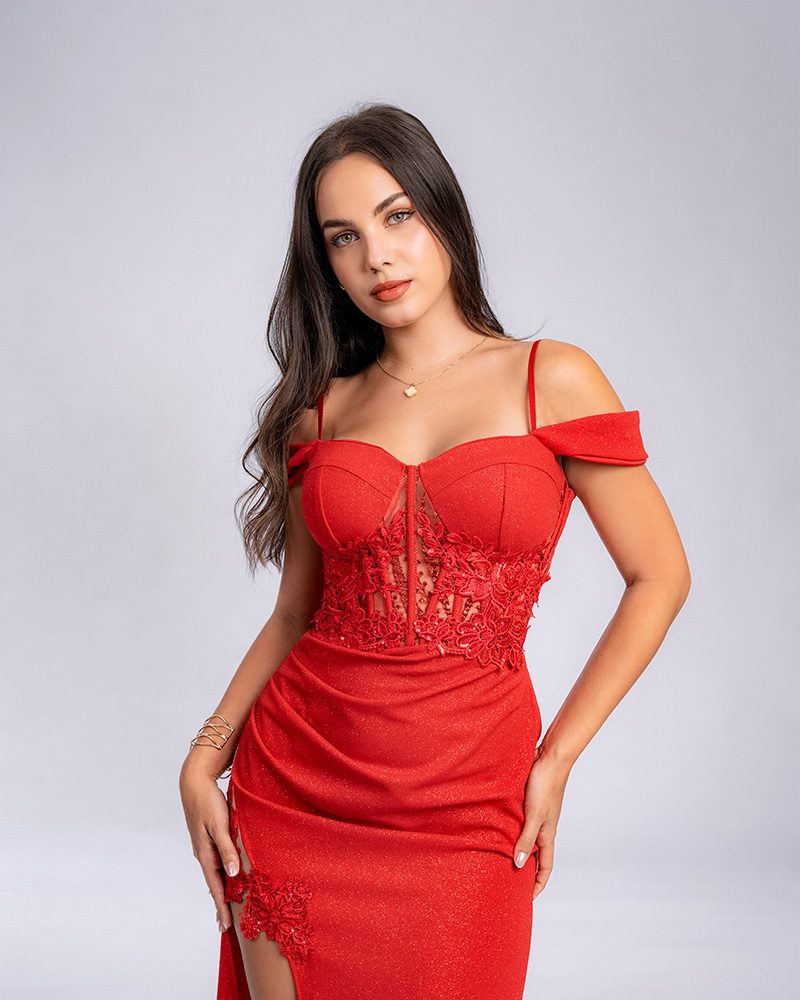 Vestido Aura – Colección Antonella – Rojo