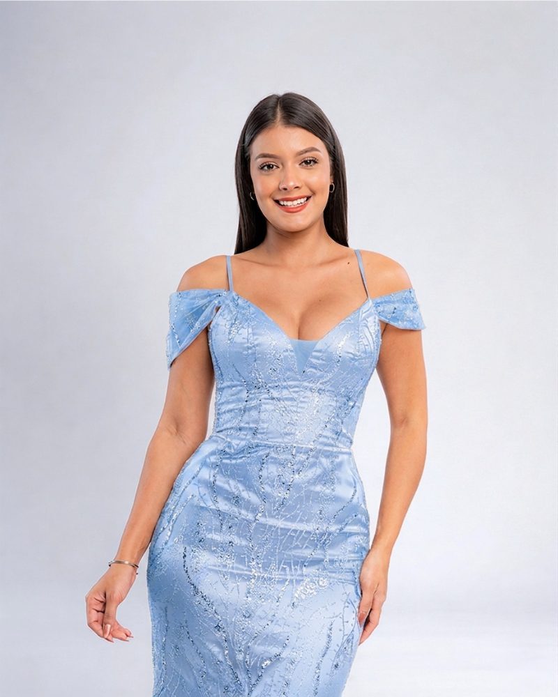 Vestido Ginevra – Colección Antonella – Celeste