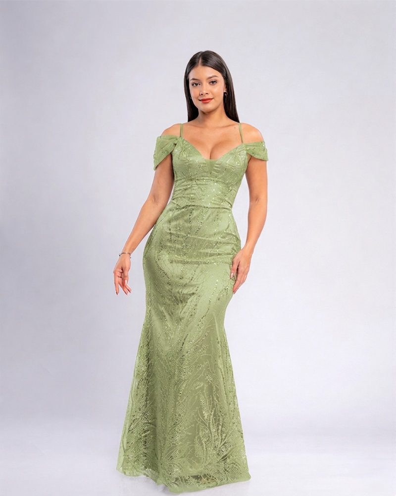 Vestido Ginevra – Colección Antonella – Olivo