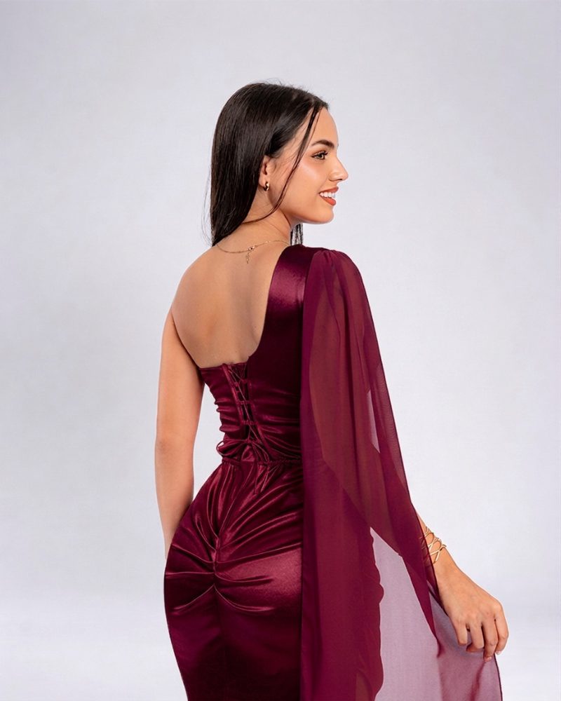 Vestido Griselda – Colección Antonella – Guinda