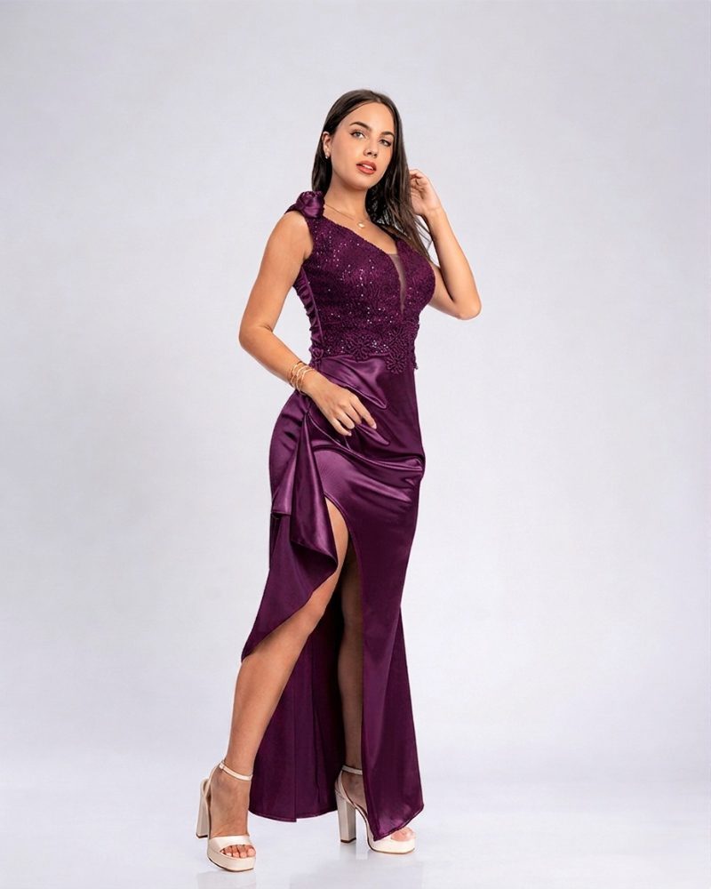 Vestido Leila – Colección Antonella – Guinda