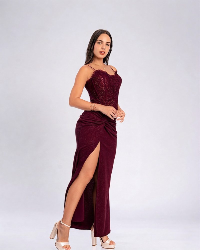 Vestido Madeleine – Colección Antonella – Guinda