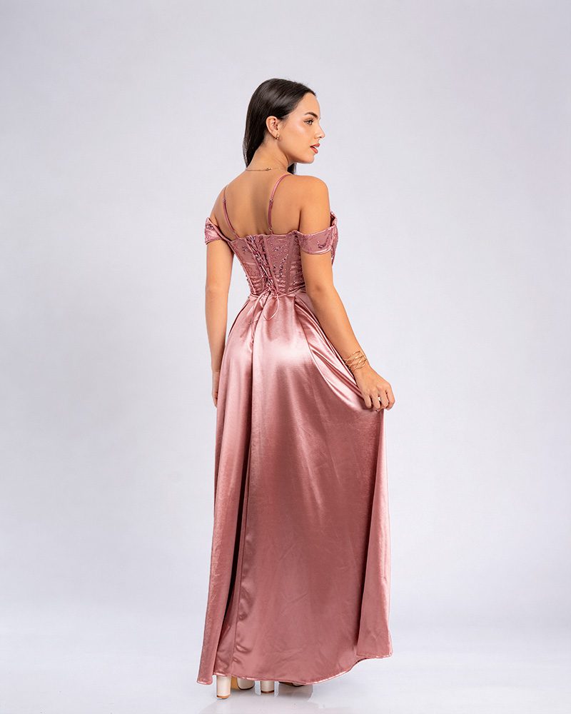 Vestido Rouse – Colección Antonella – Palo Rosa