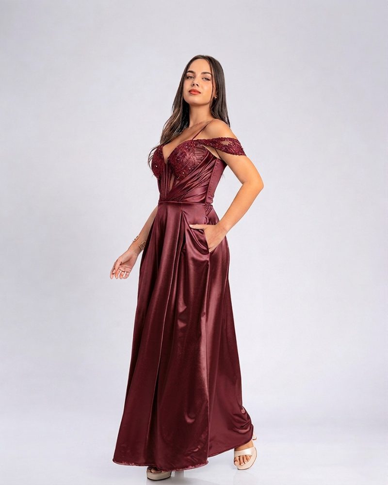 Vestido Orquidea – Colección Antonella – Vino