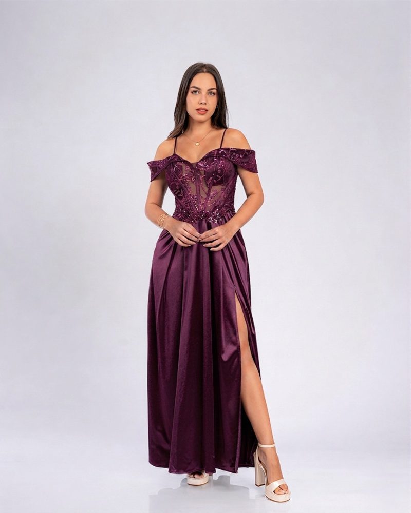 Vestido Rouse – Colección Antonella – Guinda