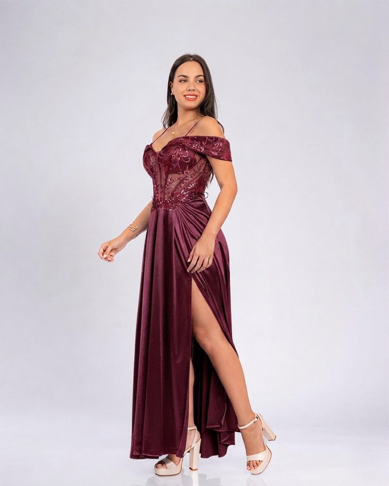 Vestido Rouse – Colección Antonella – Vino