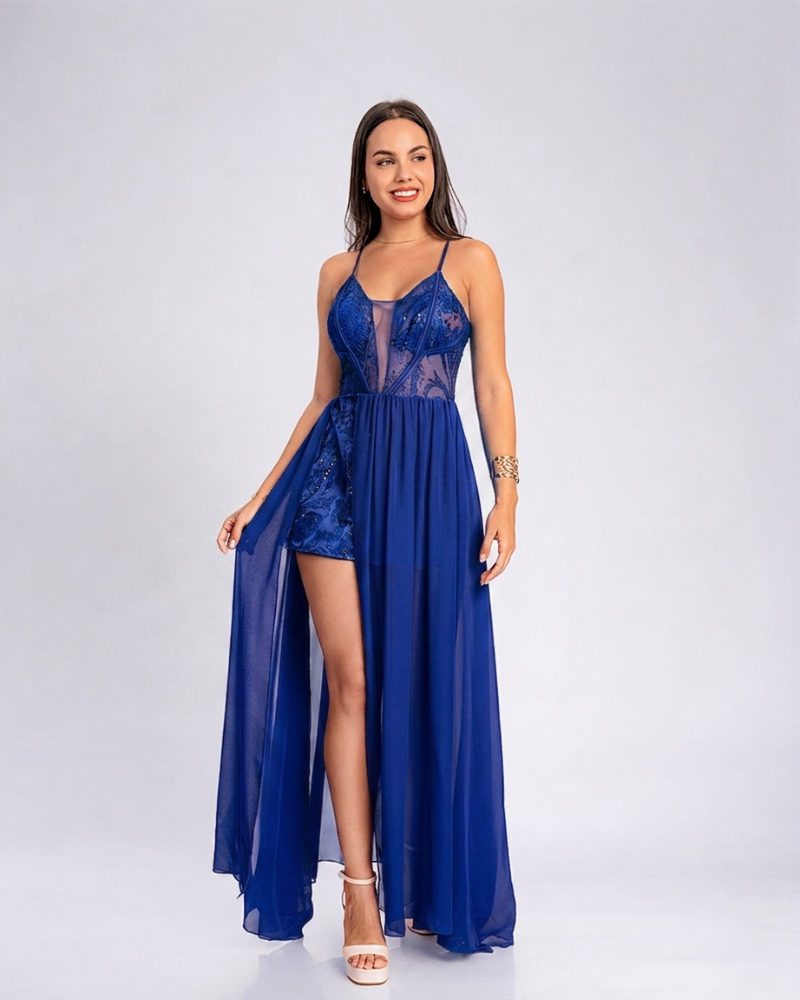 Vestido Silvana – Colección Antonella – Azulino