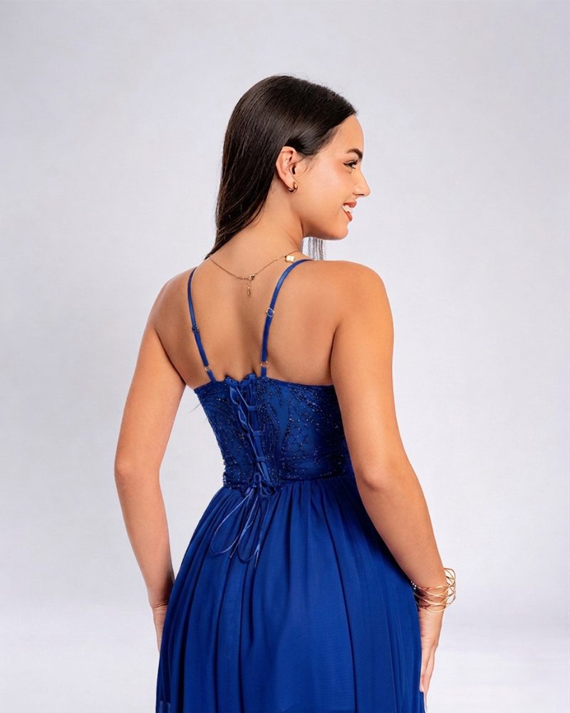 Vestido Silvana – Colección Antonella – Azulino