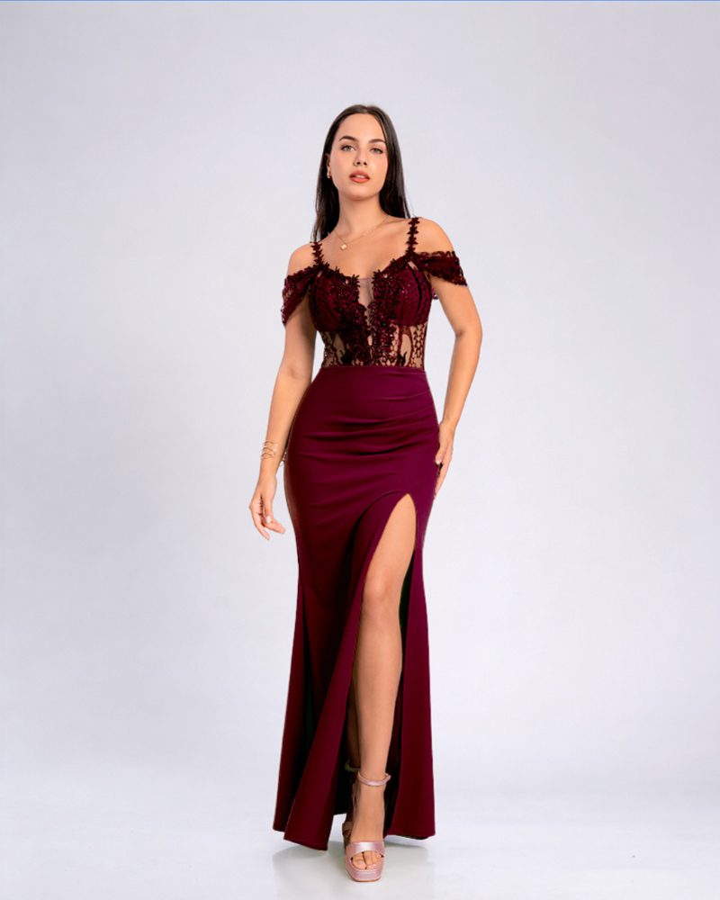 Vestido Alana – Colección Antonella – Vino