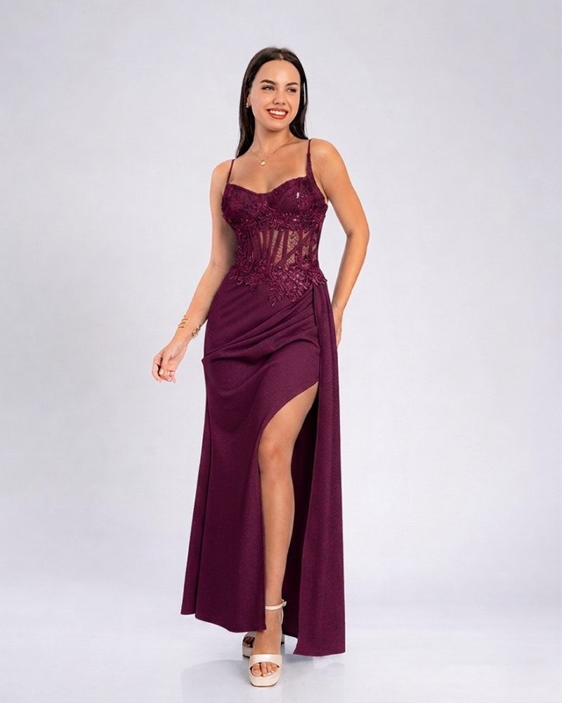 Vestido Anthonieta – Colección Antonella – Guinda