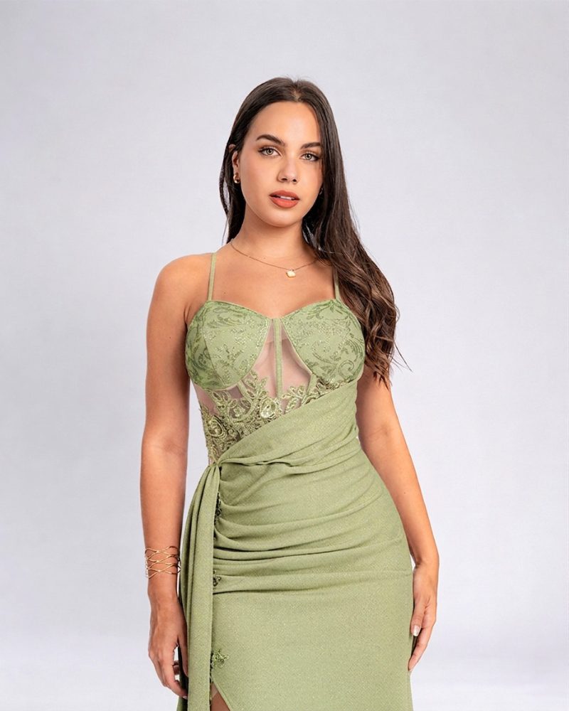 Vestido Belle – Colección Antonella – Olivo