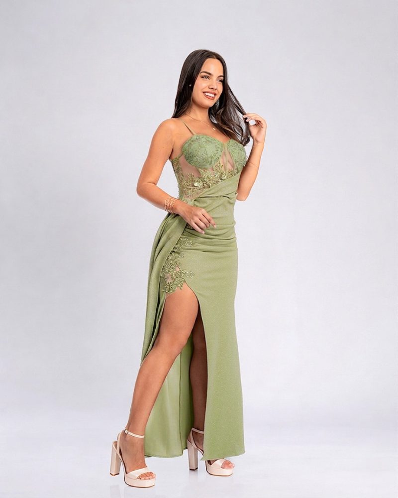 Vestido Belle – Colección Antonella – Olivo