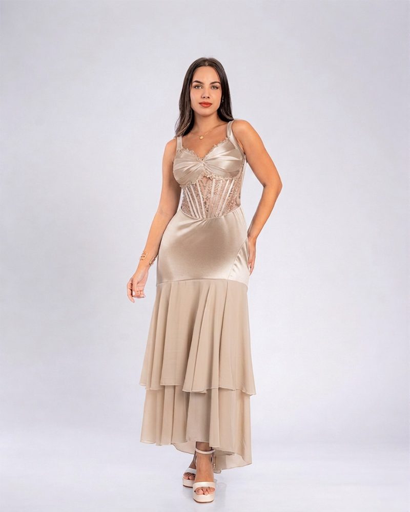 Vestido Isabella – Colección Antonella – Beige