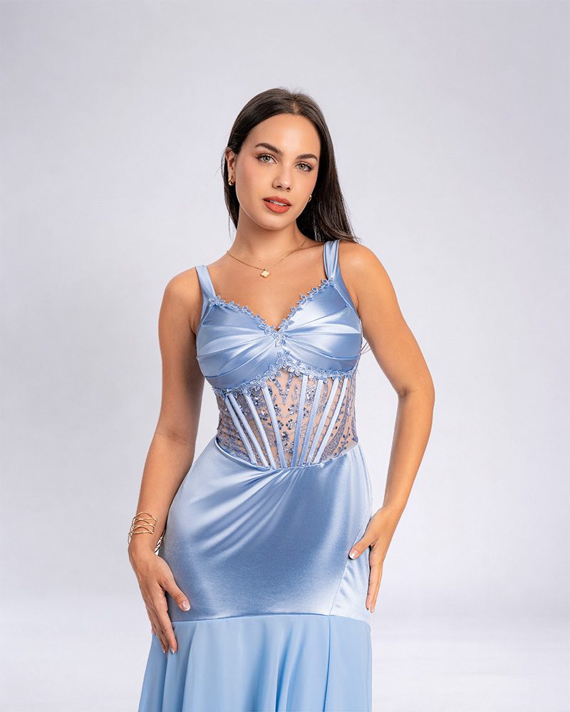 Vestido Isabella – Colección Antonella – Celeste