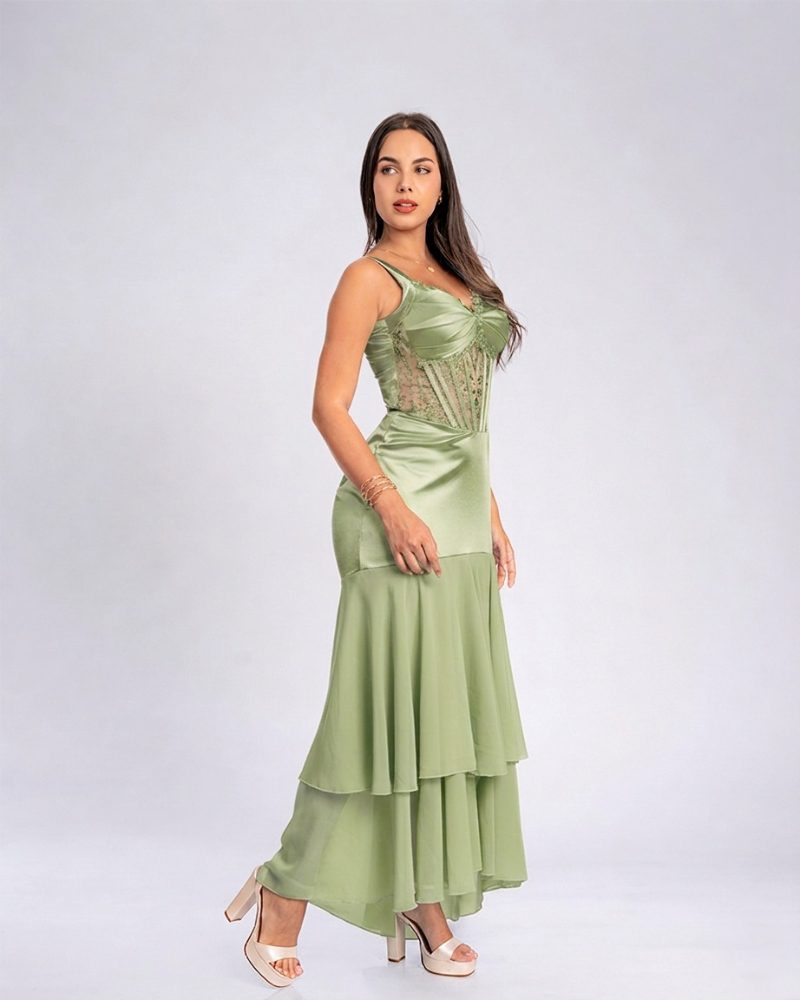 Vestido Isabella – Colección Antonella – Olivo