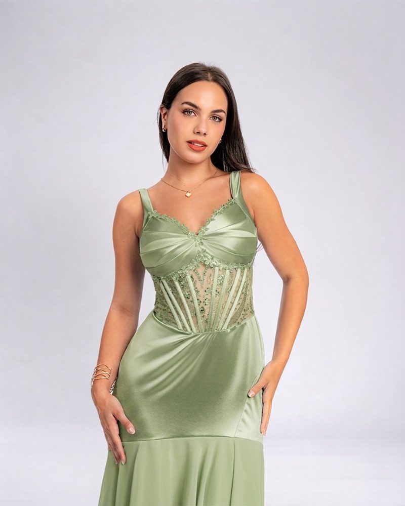 Vestido Isabella – Colección Antonella – Olivo
