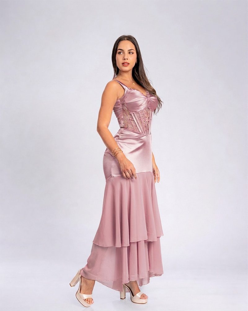 Vestido Isabella – Colección Antonella – Palo Rosa