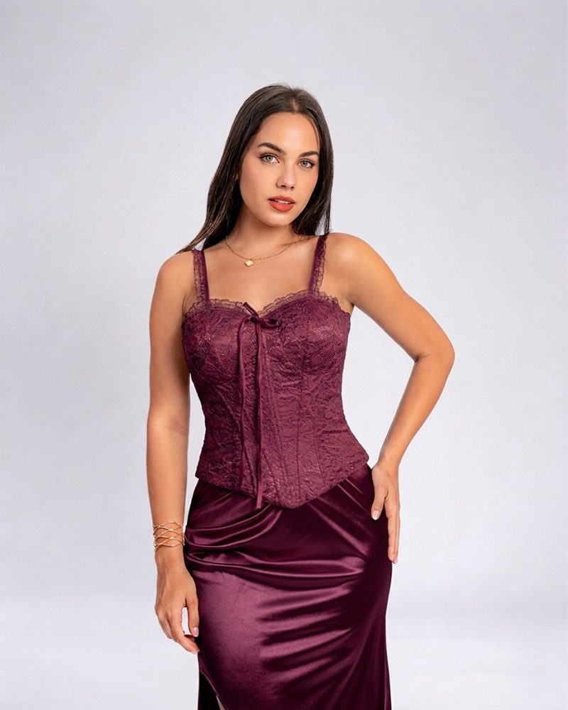 Vestido Luna – Colección Antonella – Guinda